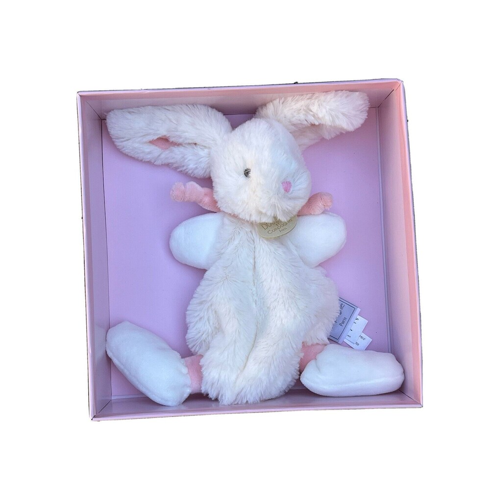 DouDou Et Compagnie Paris Plush Mon Lapin BONBON BUNNY Lovey Blanket Pink NEW